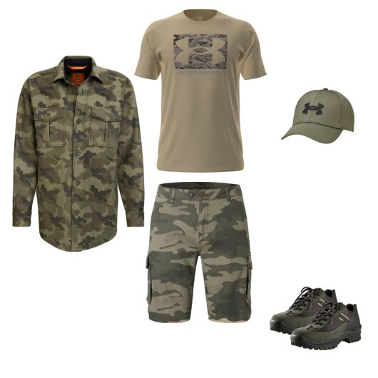 Ein Blattjagd-Outfit.