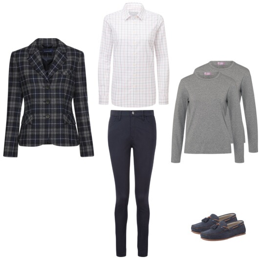 Die Lady im Karo-Blazer.