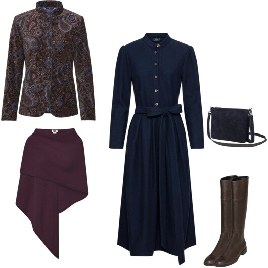 Das blaue Wohlfühlkleid im opulenten Blazer-Gewand.