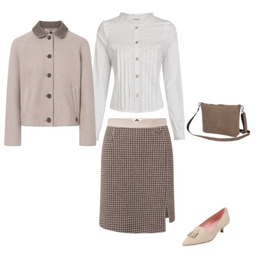 Zeitloser Chic: Entdecken Sie den neuen Herbst-Look mit femininen Details! Elegante Stoffe und zarte Farben für einen stilvollen Auftritt.