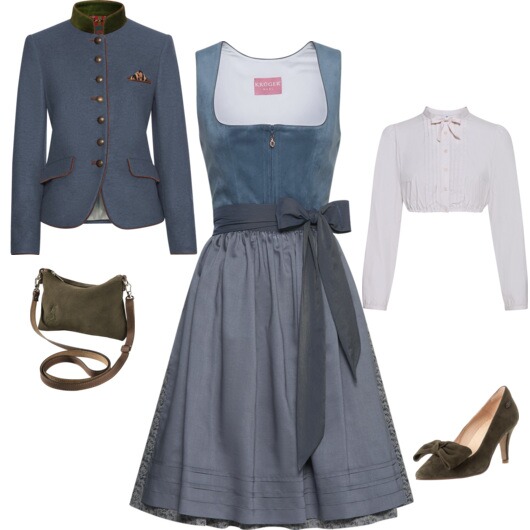 Moos und Taubenblau! Was für eine wundervolle Trachtenkombination.