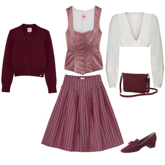 Trachten-Trend in Rosé mit Dunkelrot! So wird dein Herbstlook zum Hingucker.