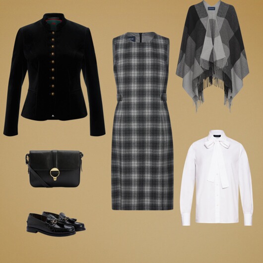 Elegant im Herbst! Schwarz, Weiß und dazu noch ein schöner Materialmix.