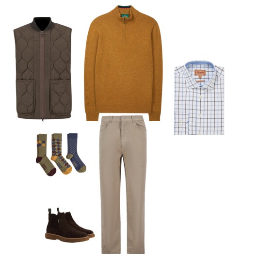 Stilvoll durch den Herbst mit diesem Look! Entdecken Sie hochwertige Marken wie Barbour und Schöffel Country für einen zeitlosen Look.