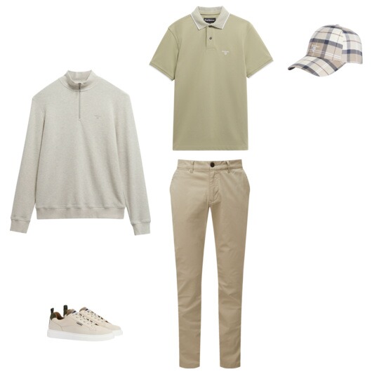Ihr heller Barbour-Look, klassisch arrangiert für einen distinguierten Auftritt.