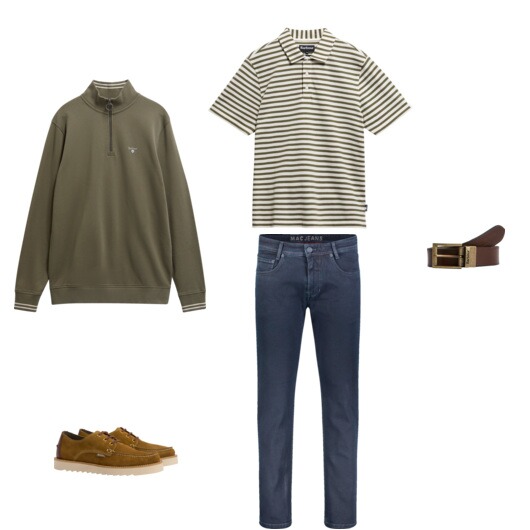 Zeitloser Stil mit Barbour und Streifen.
