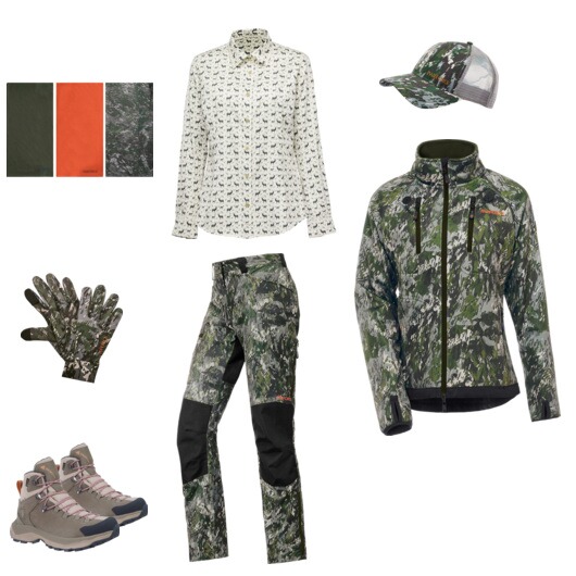 Feminine Camouflage für die Blattjagd.