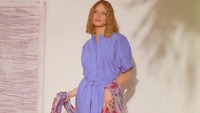 Midikleid mit Bindegürtel, White Label