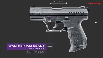 Set, Schreckschuss Pistole P22 & Multi-Shooter, Walther