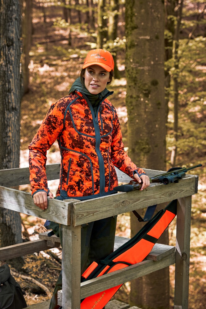 Damen Wendefleecejacke Tecl-Wood® Signalfarbe, Parforce