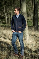 Cardigan with leather details, Highmoor