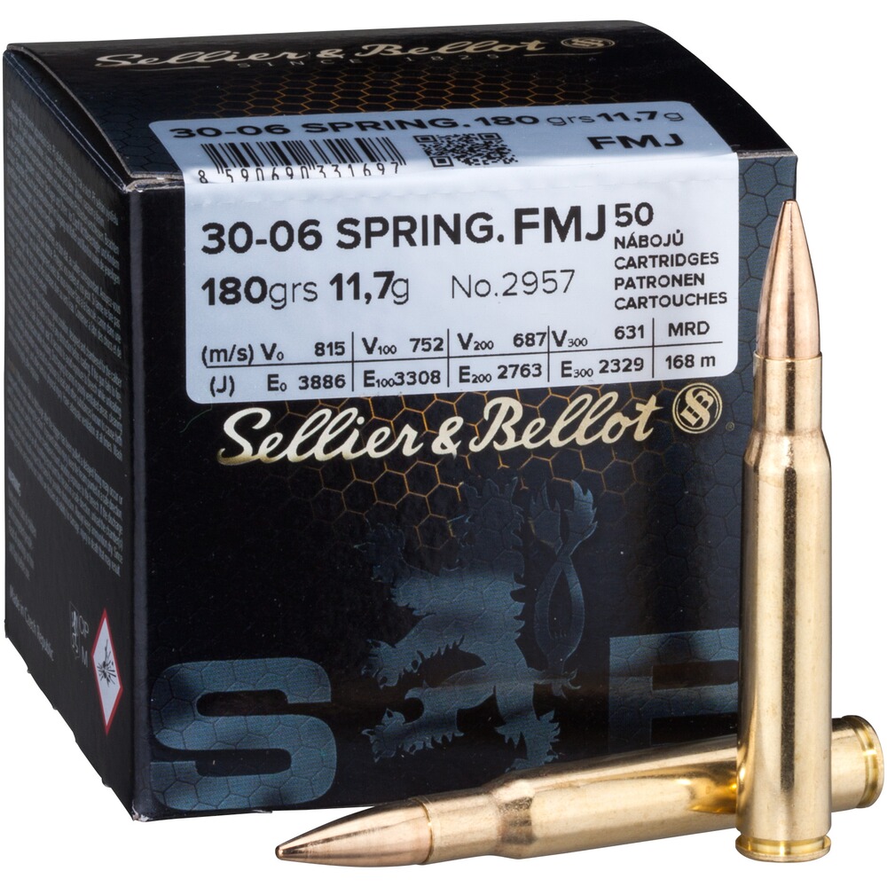 .30-06 Spr. Vollmantel 11,7g/180grs., Sellier & Bellot
