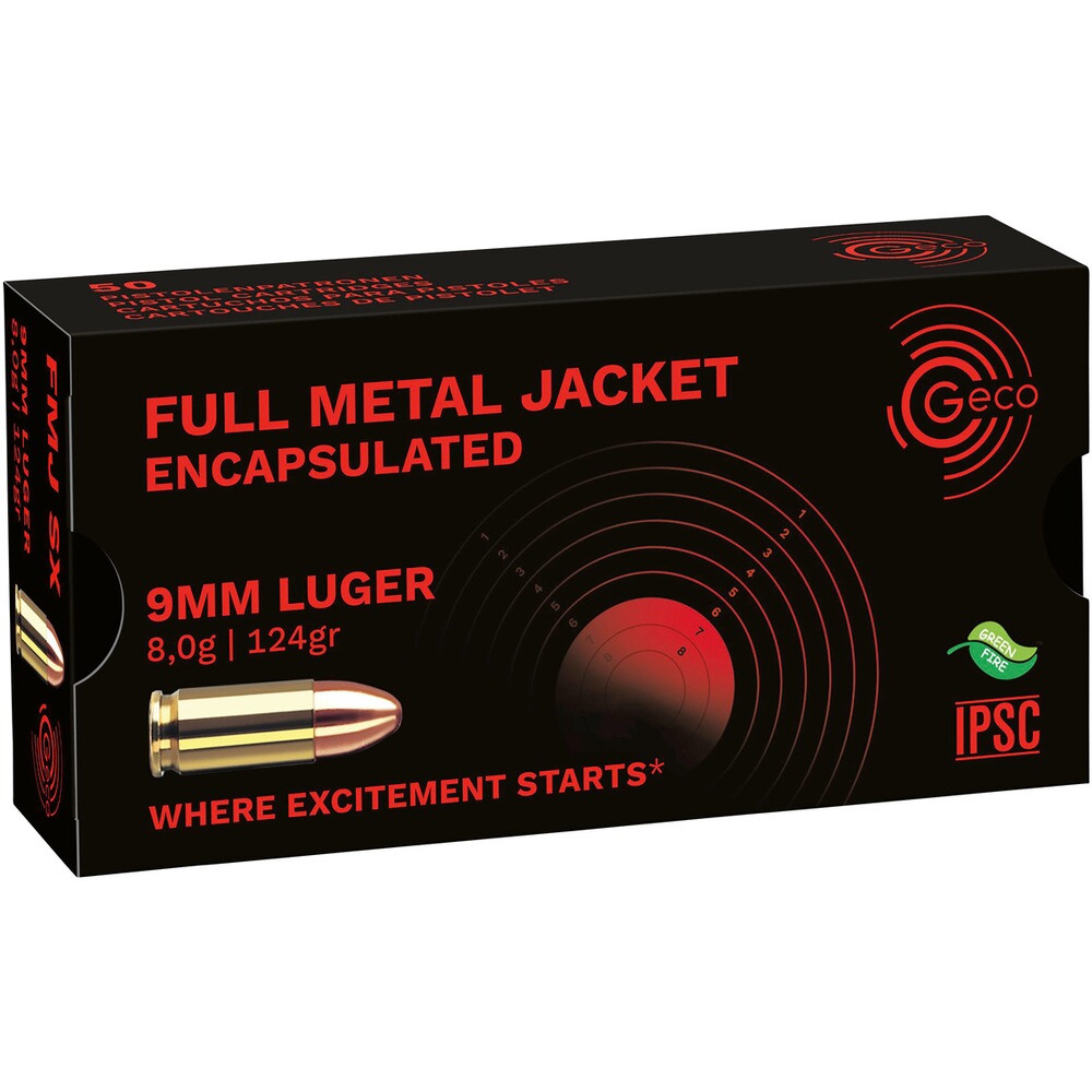 9 mm Luger Vollmantel SX 8,0g/124grs.