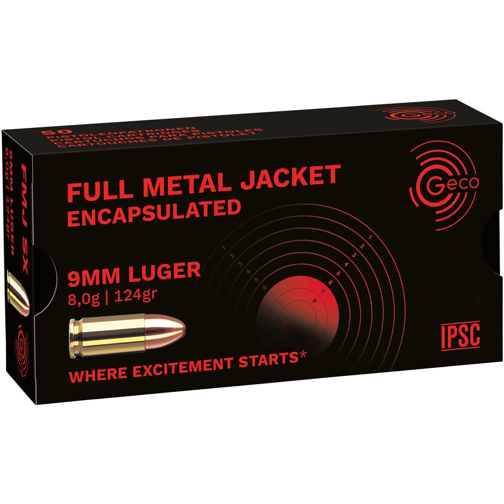 9 mm Luger Vollmantel SX 8,0g/124grs.