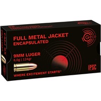 9 mm Luger Vollmantel SX 8,0g/124grs., Geco