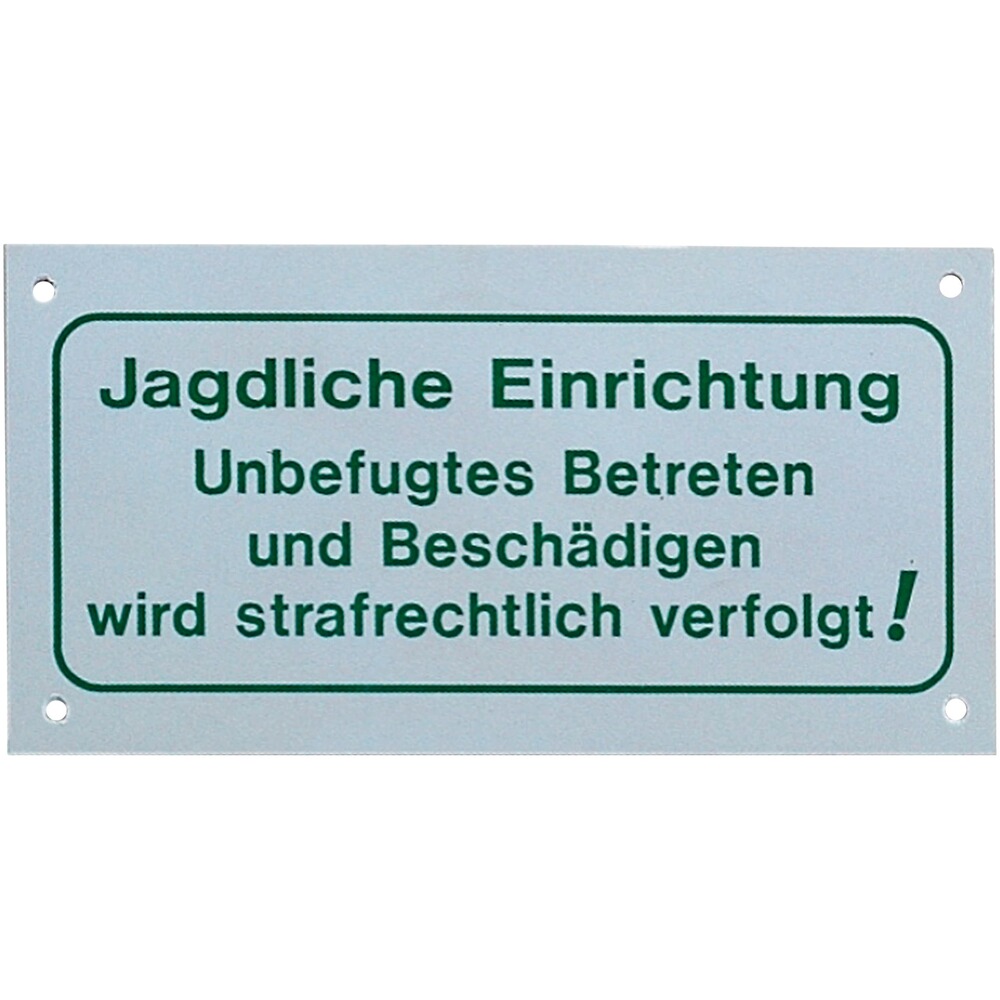 Schild für Reviereinrichtungen