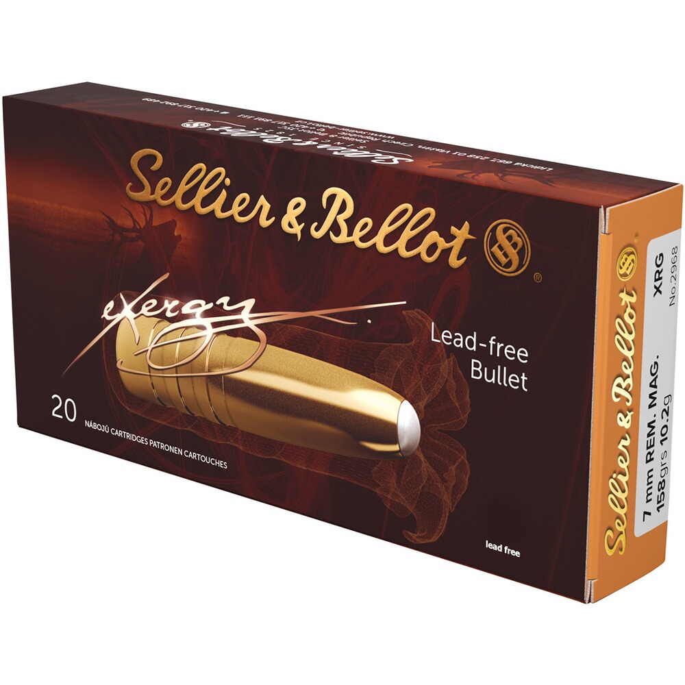 7mm Rem. Mag. eXergy lead-free 10.2g/158grs., Sellier & Bellot