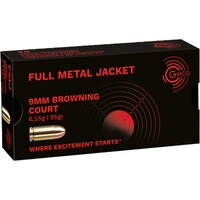 9 mm Browning Kurz Vollmantel Rundkopf 6,15g/95grs., Geco