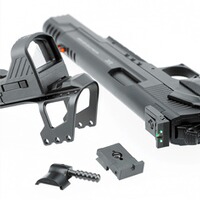 CO2 Pistole Racegun Set mit Leuchtpunktvisier, UX