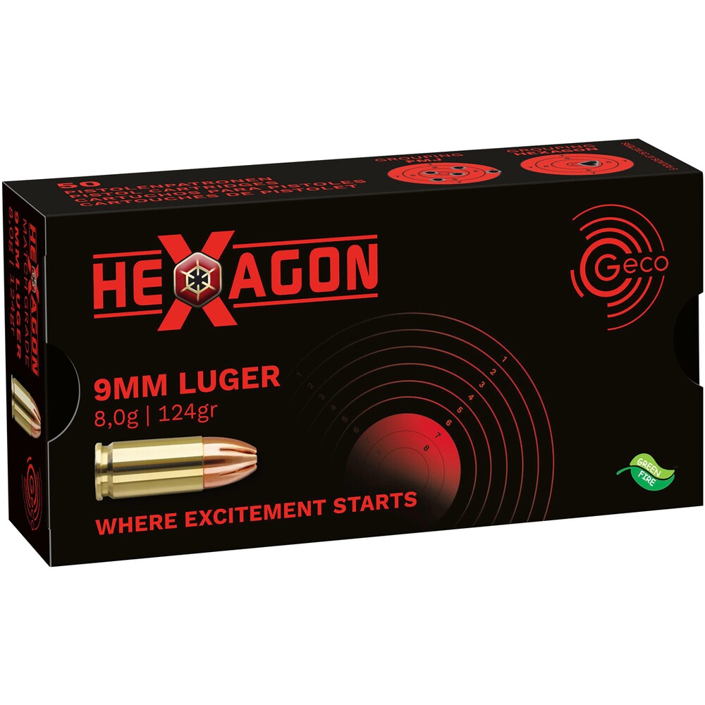 9 mm Luger Hexagon SX 8,0g/124grs.
