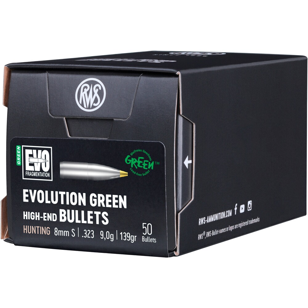 Geschosse .323 9,0g/139grs. Evolution Green