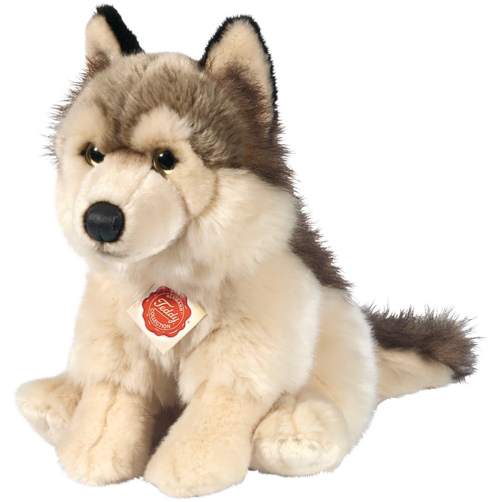 Plüschtier Wolf sitzend, 29 cm