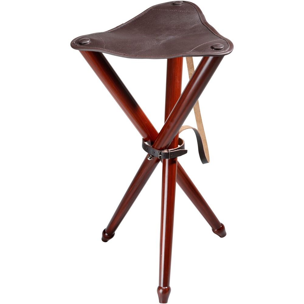 Dreibein Sitzstuhl mit Leder