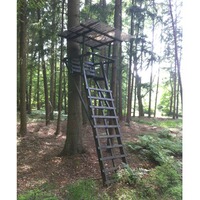 Ansitzleiter Holz groß mit Dach, Bassner