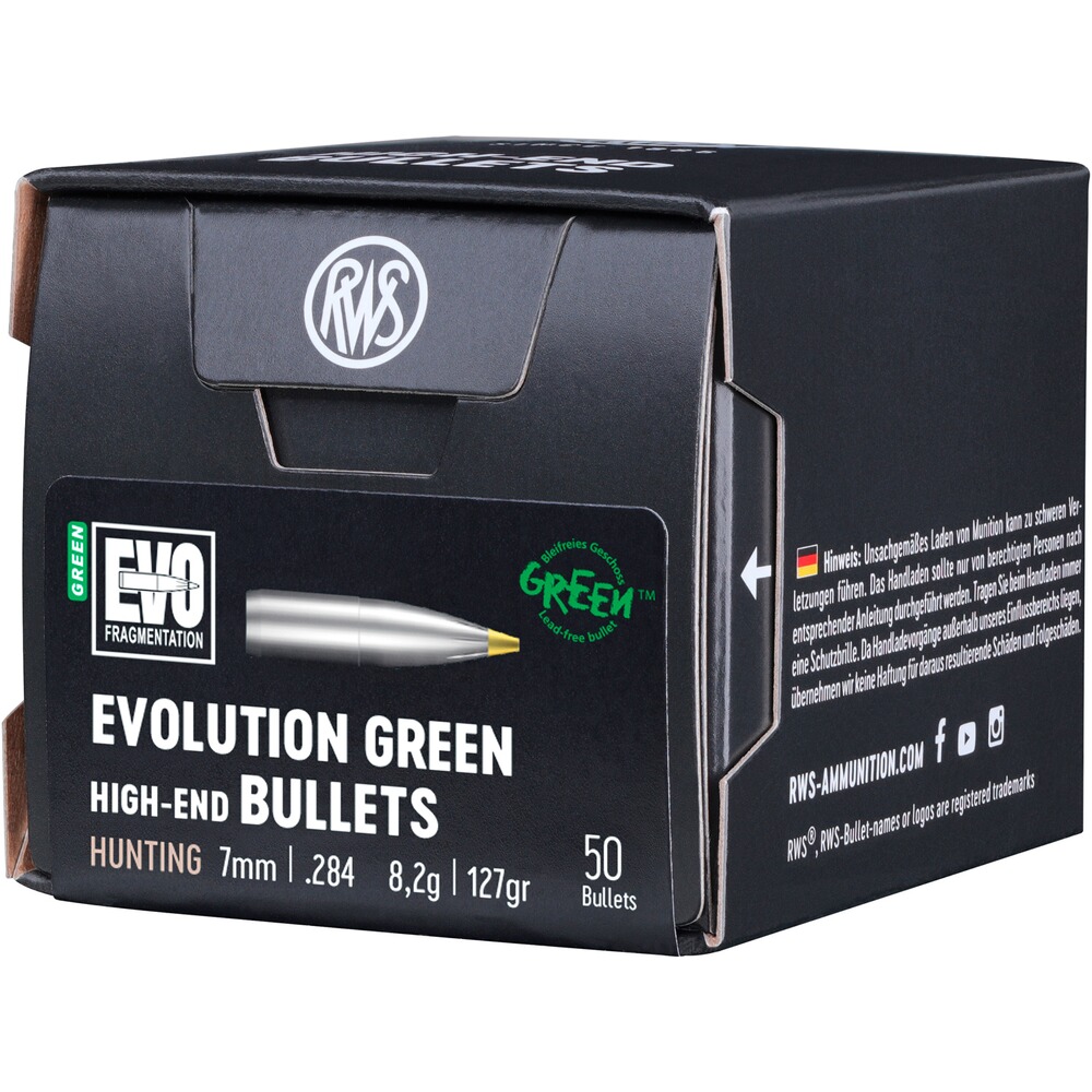 Geschosse .284 8,2g/127grs. Evolution Green