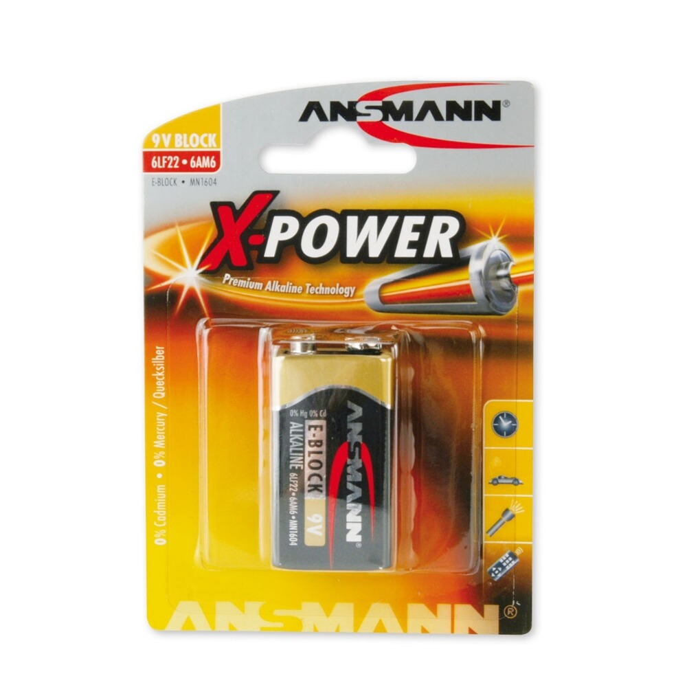 Batterie X-Power 9-Volt-Block Alkaline, Ansmann