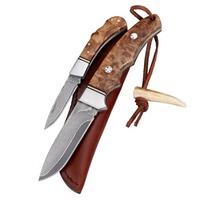 Ensemble de couteaux en bois de loupe de Damas, Parforce