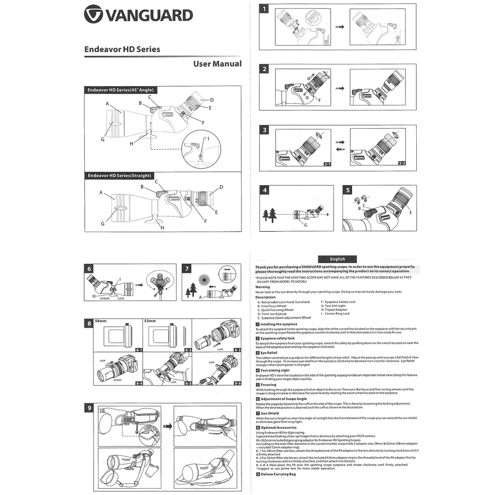 Longue-vue Endeavour XF 60A 15-45x60, Vanguard