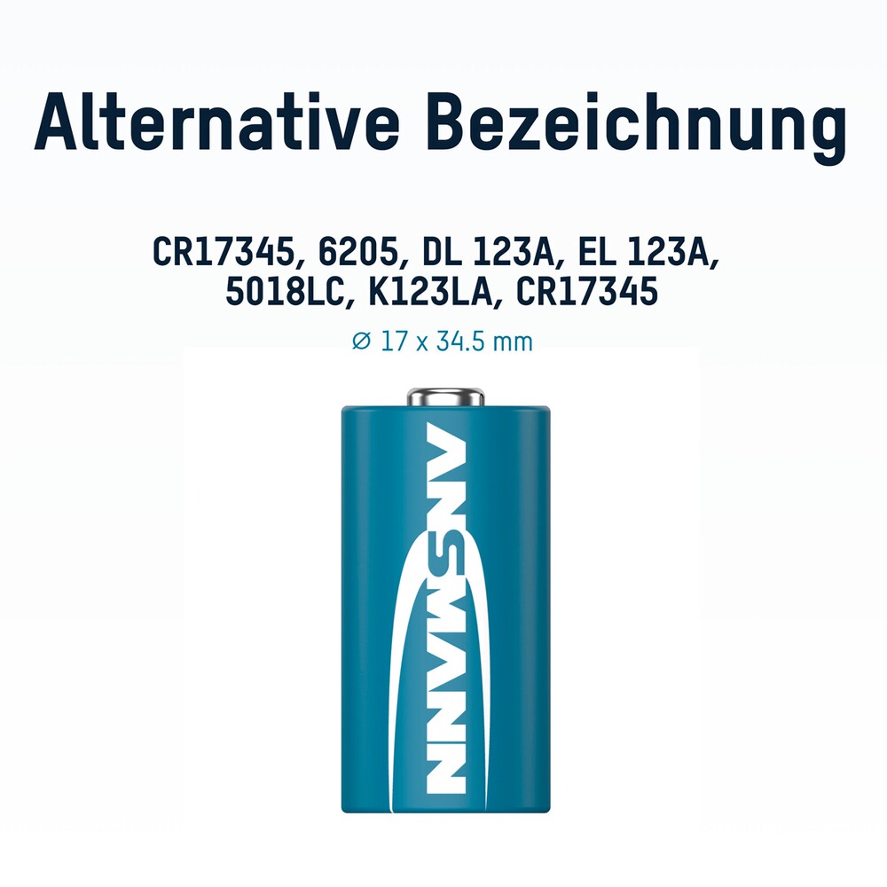 Pile lithium CR123A, Ansmann