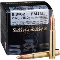 9,3x62 Vollmantel 15,0g/232grs., Sellier & Bellot