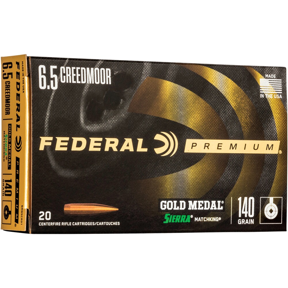 6,5 Creedmoor Premium Gold Medal Sierra Match King 9,1g/140grs.