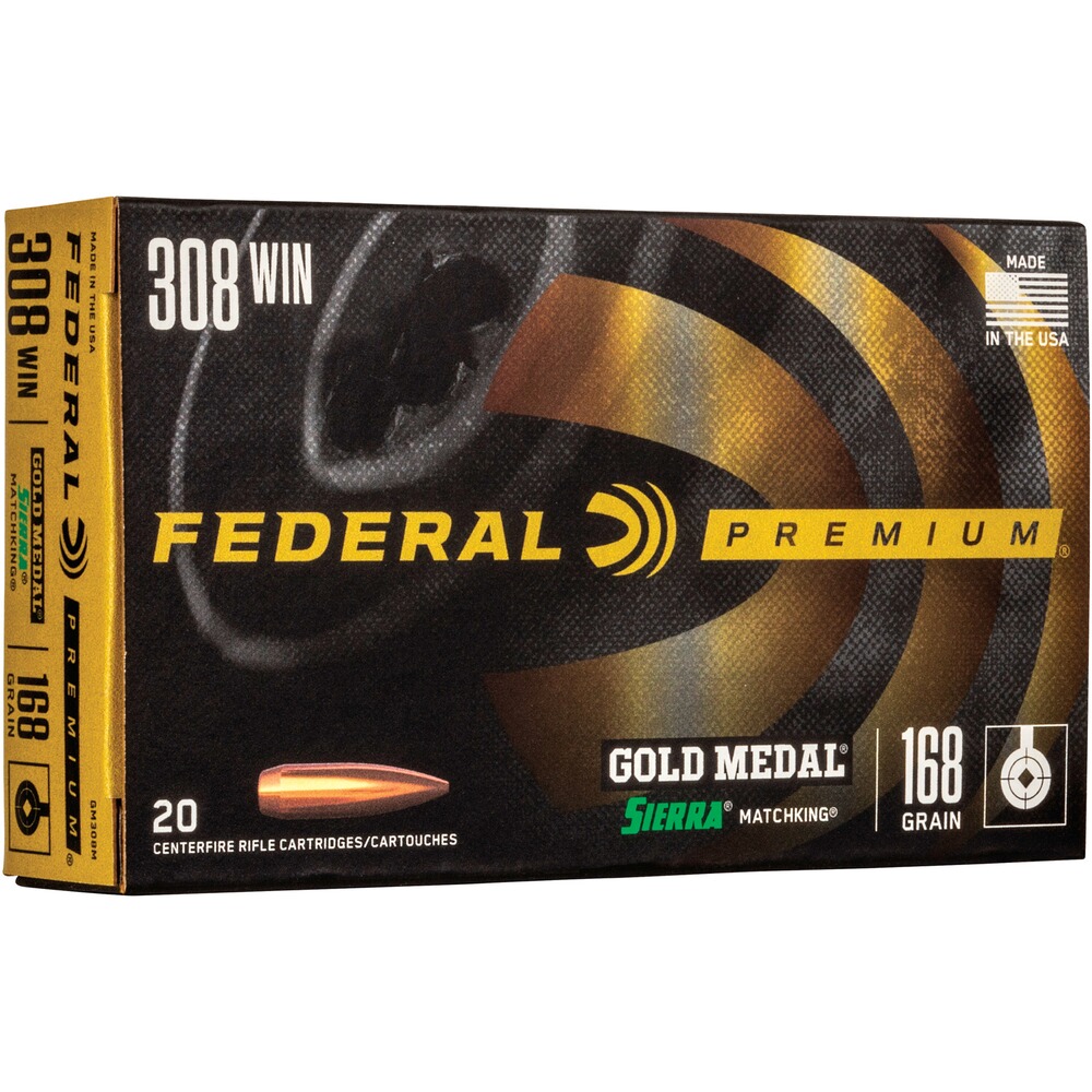 .308 Win. Premium Gold Medal Sierra Match King 10,9g/168grs.