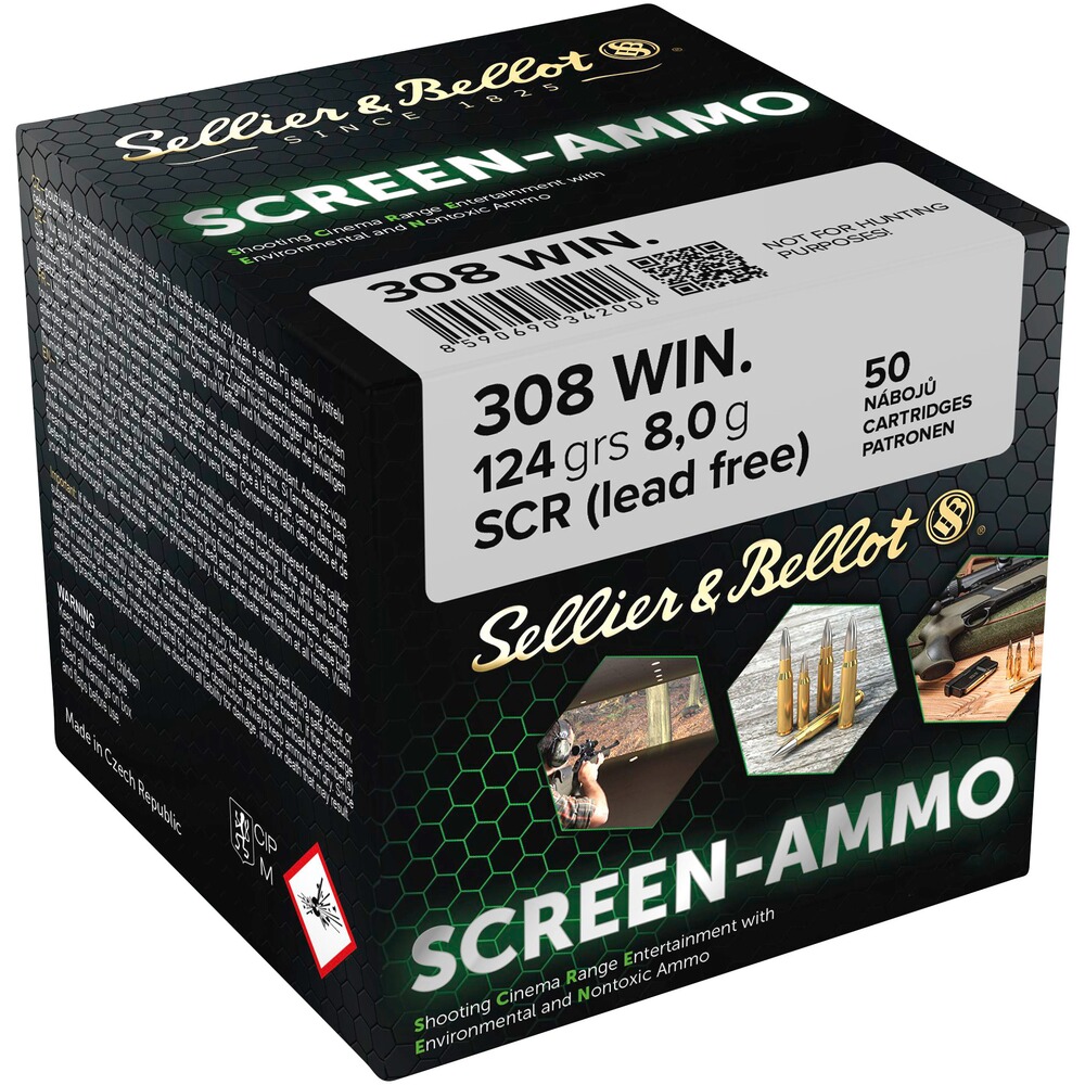.308 Win. Screen-Ammo SCR Zinc 8.0g/124grs., Sellier & Bellot