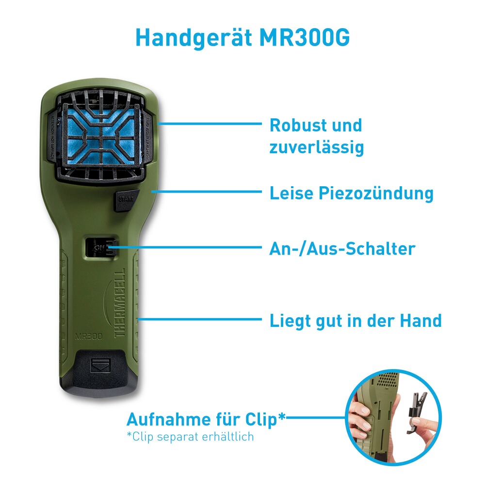 Handgerät MR-300 mit Butangaskartusche & Wirkstoffplättchen, THERMACELL