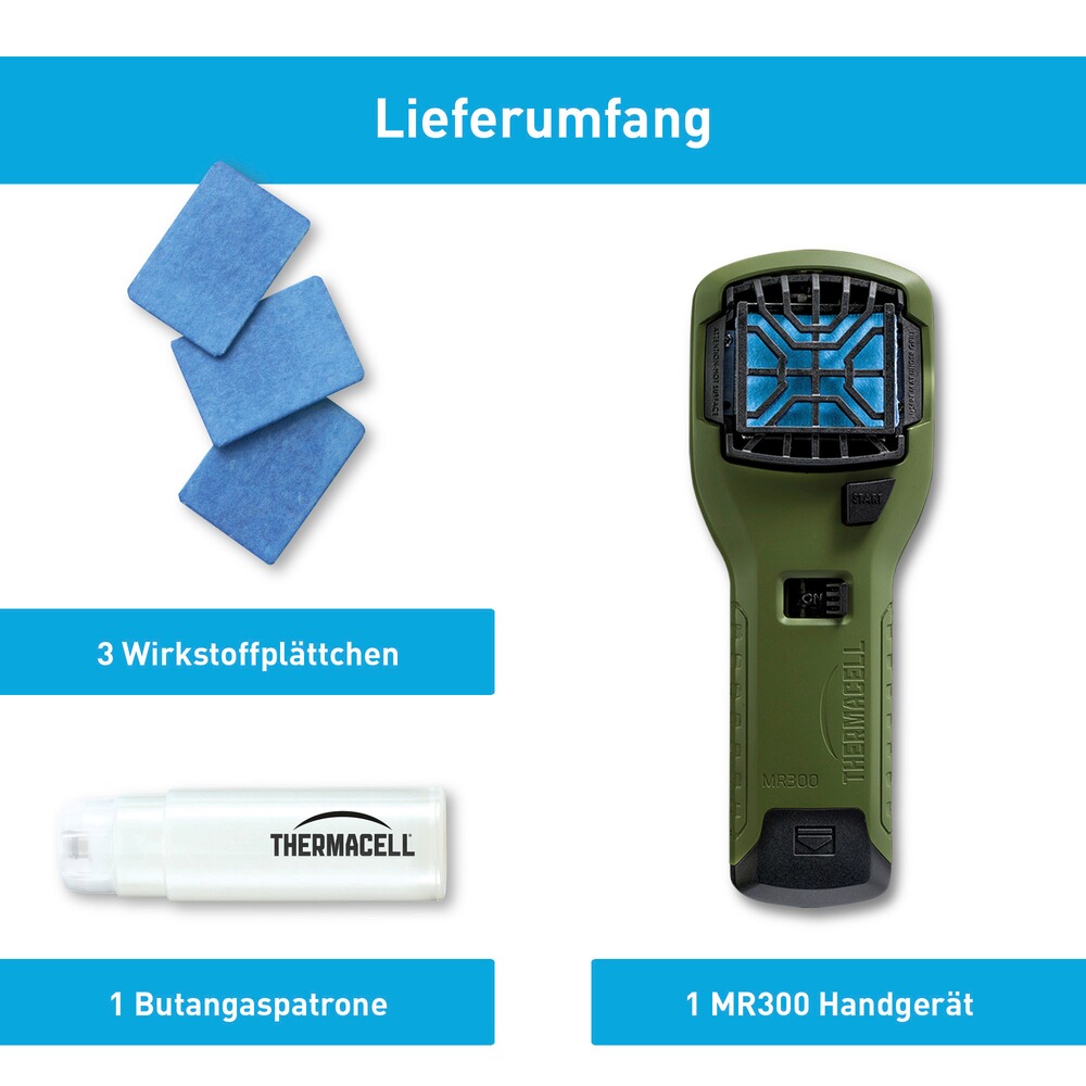 Handgerät MR-300 mit Butangaskartusche & Wirkstoffplättchen, THERMACELL