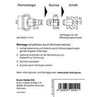 Riemenbügel und Buchse "Push & Go", Halder