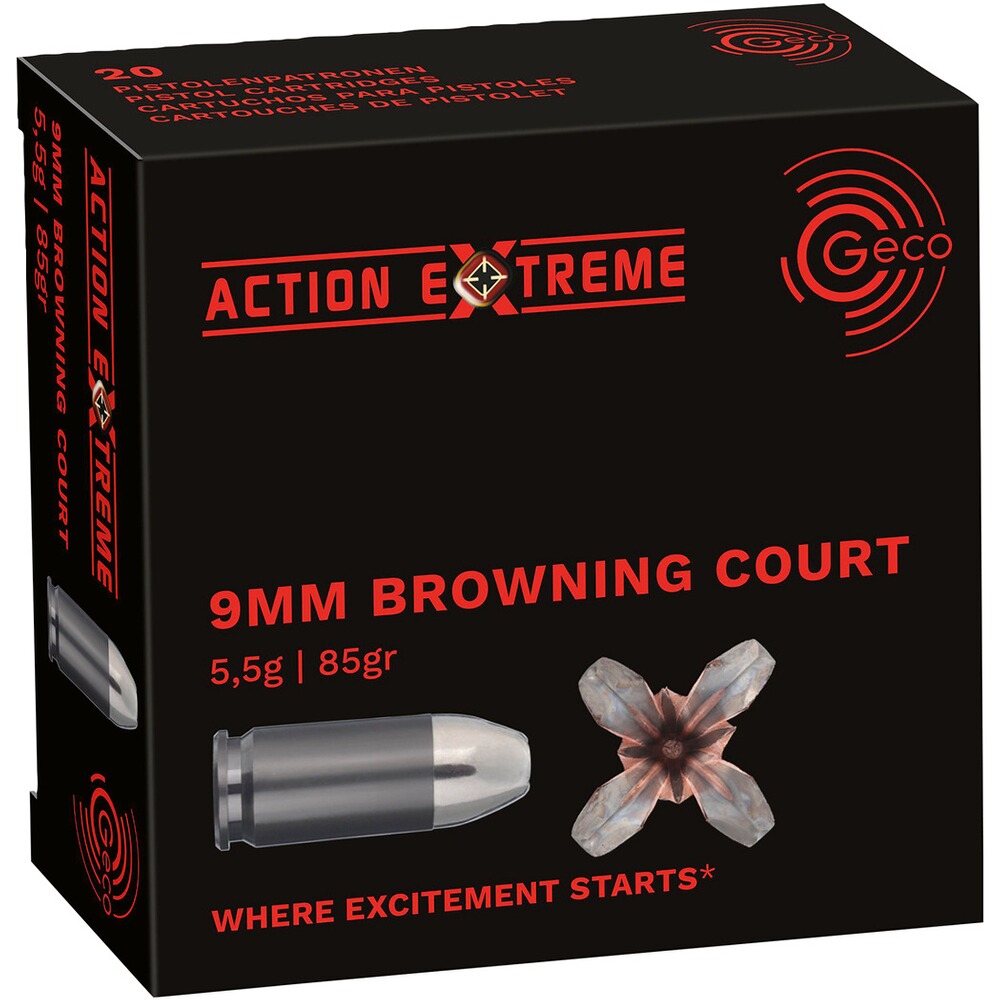 9 mm Browning Kurz Hohlspitz Action Extreme 5,5g/85grs.