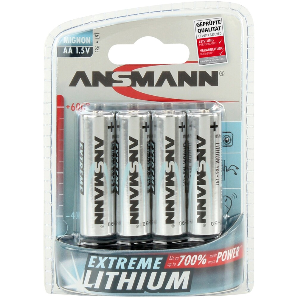 Batterie Extreme Lithium Mignon AA 4er Pack, Ansmann