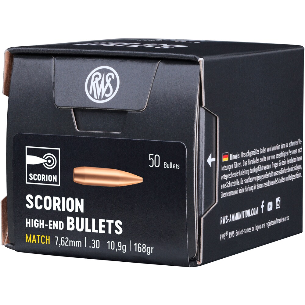 Geschosse .308 (7,62 mm) Scorion HPBT- Match 10,9g/168grs