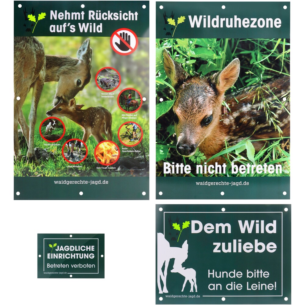 Schilder-Set Revier- und Jagdschilder – 20-teilig, Waidgerechte Jagd