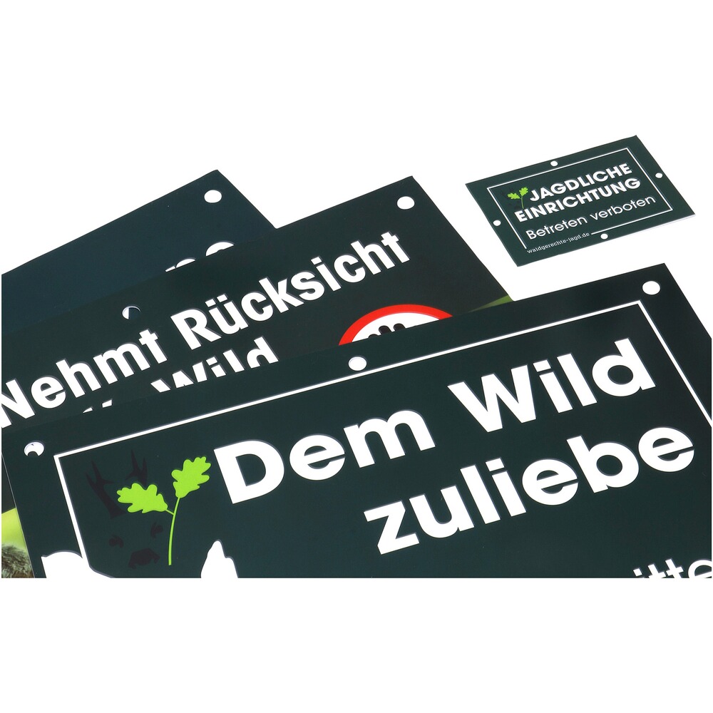Schilder-Set Revier- und Jagdschilder – 20-teilig, Waidgerechte Jagd
