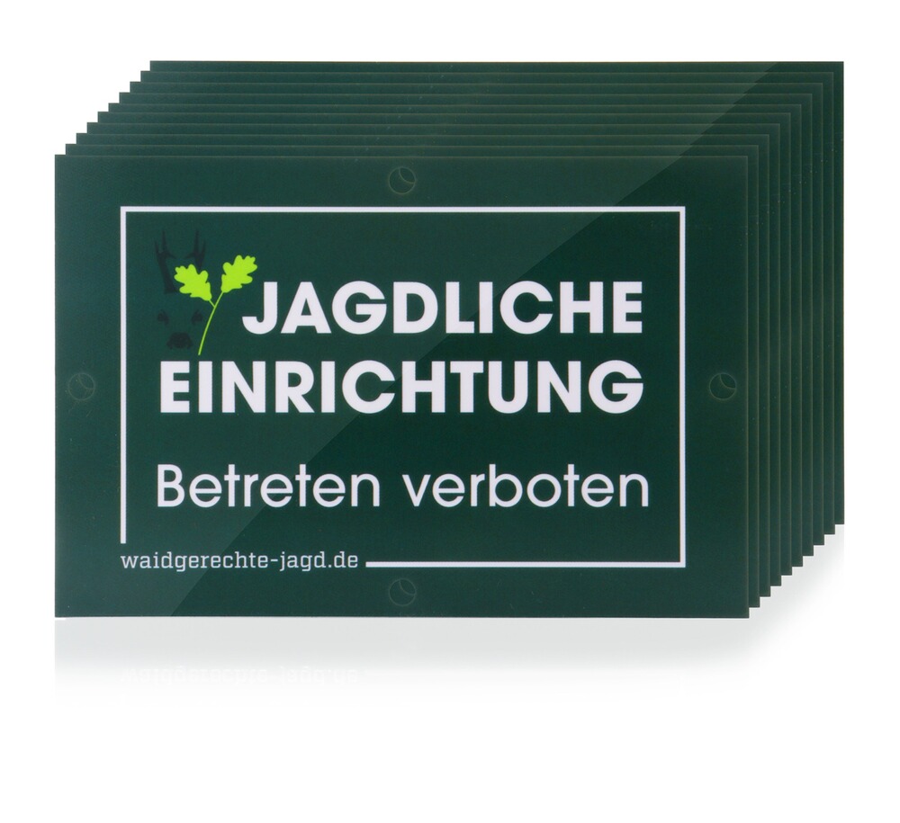 Schild Jagdliche Einrichtung – 10er-Pack