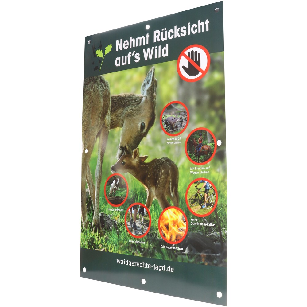 Hinweisschild Rücksicht auf's Wild – 3er-Pack, Waidgerechte Jagd