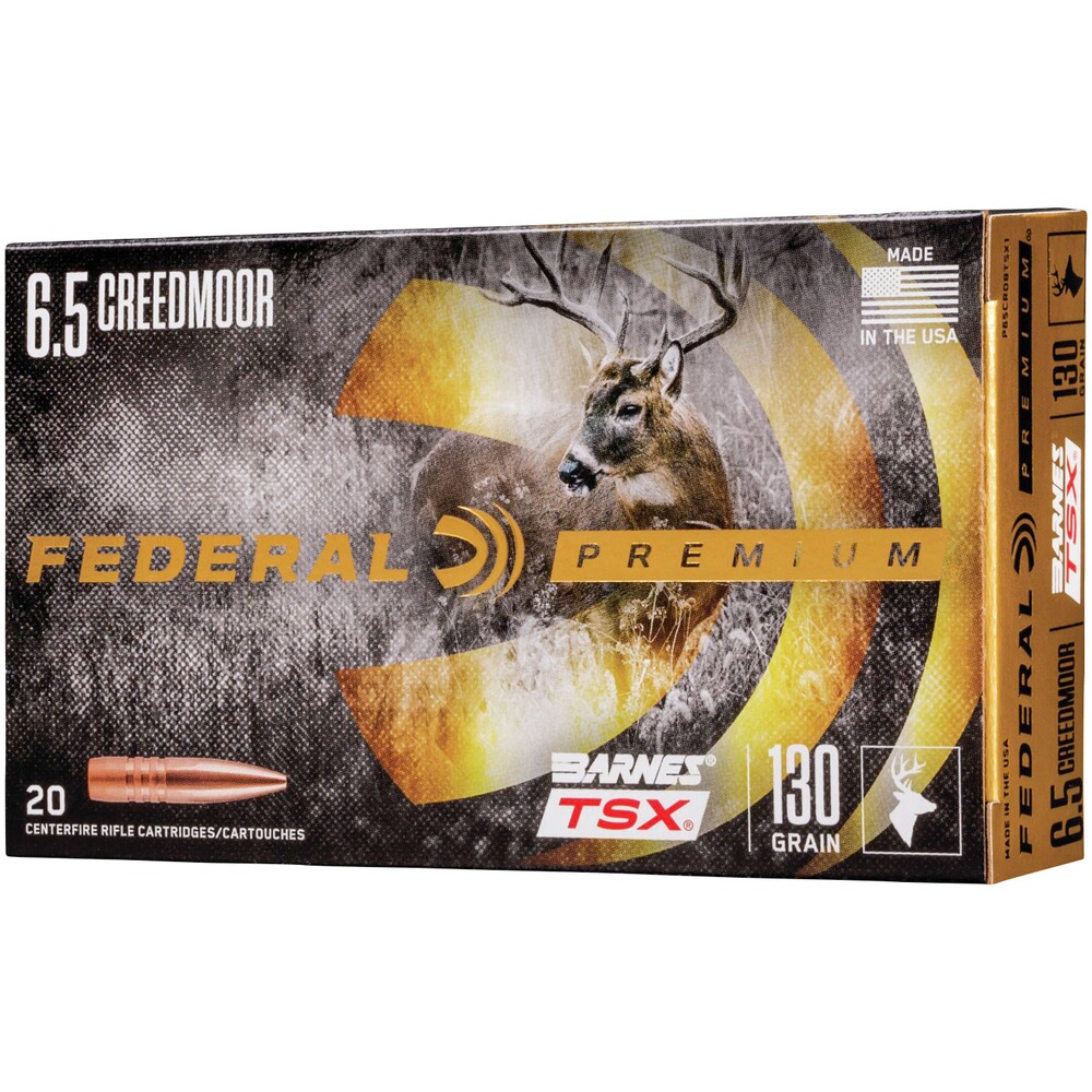 6.5 Creedmoor Vital-Shok Barnes TSX 8.45g/130grs., Federal Ammunition