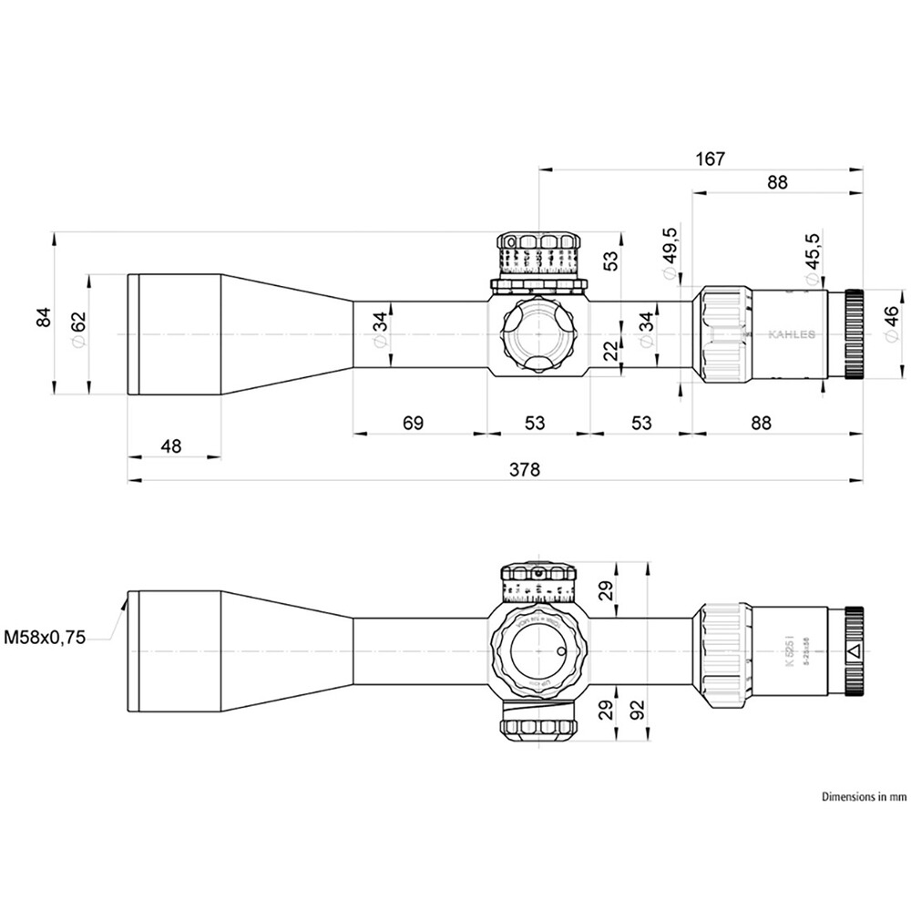 Zielfernrohr K525i 5–25x56 DLR, Kahles