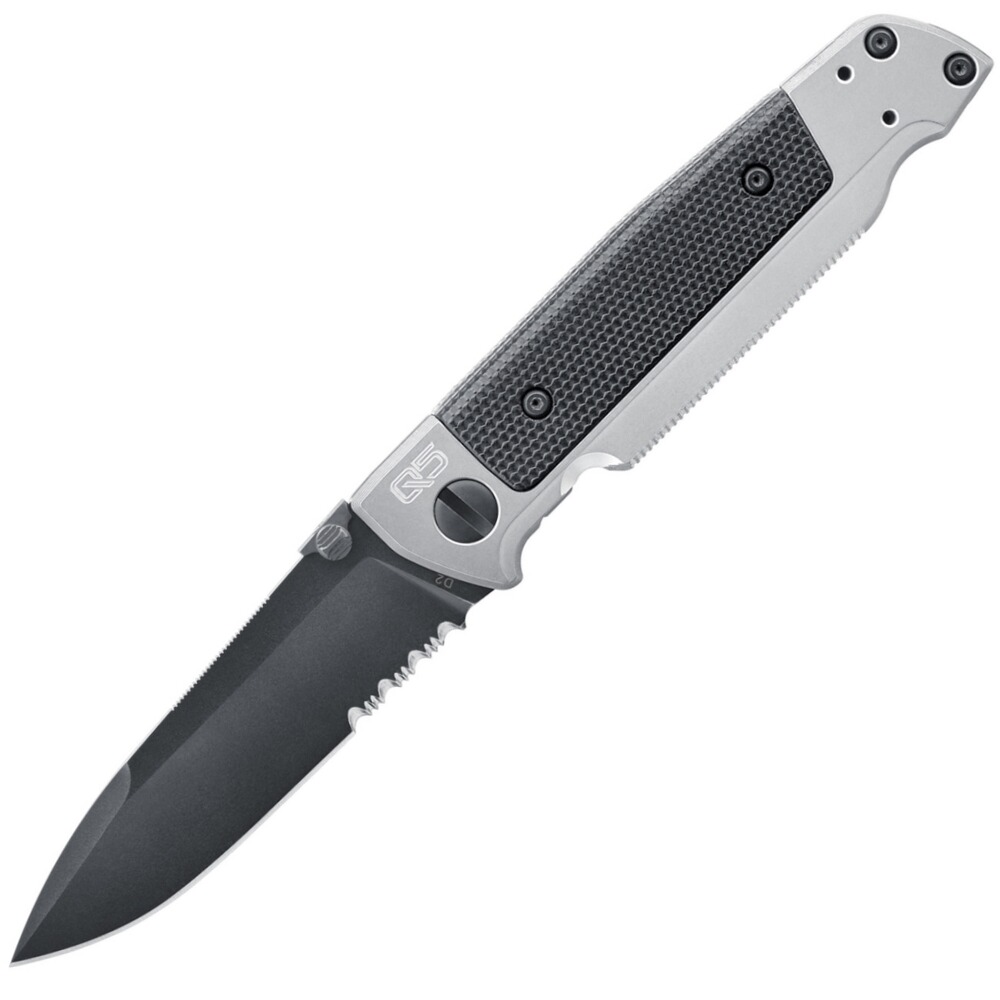 Einhandmesser Q5 Steel Frame Folder Black Serrated